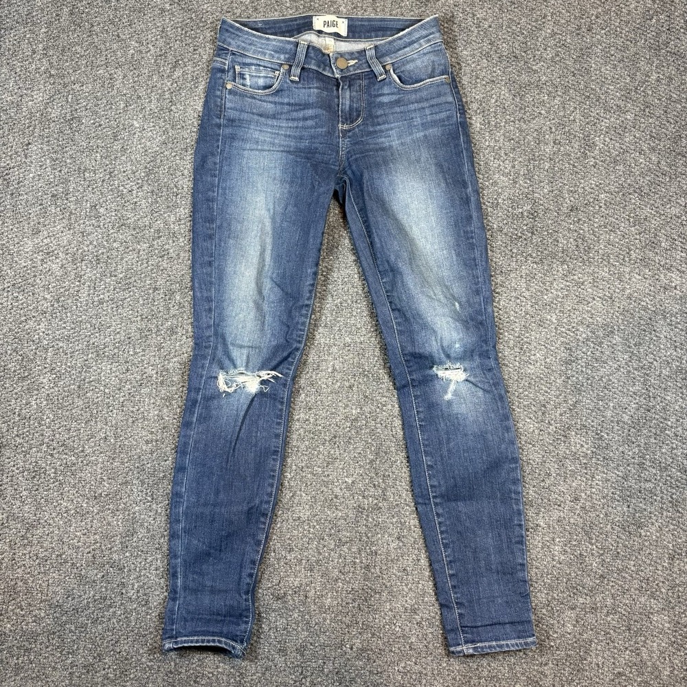 Paige Verdugo Ankle Jeans Straight Women's‎ Size 25 Denim Distressed Stretch